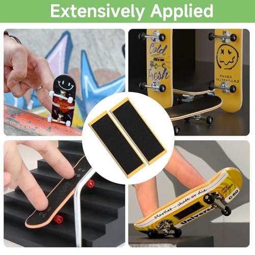 10 Pack Fingerboard Foam Grip Tape, Maple Wooden Fingerboard 100x34mm with Screwdriver, Mini Skateboard Grip Tape Anti Slip Stickers for Professional Finger Skateboard Enthusiasts
