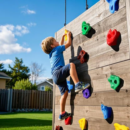 TOPNEW 25PCS Rock Climbing Holds for Kids, Large Climbing Holds for Play Set, Swingset - Adult Rock Wall Holds with Mounting Hardware for Indoor Outdoor Rock Climbing Wall - style: 25 PCS Rock Climbing Holds