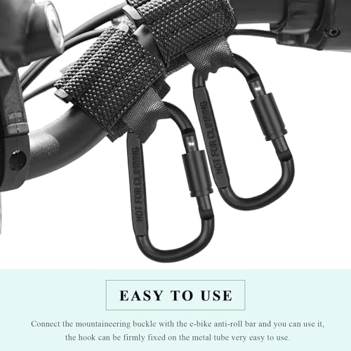 2PCS Hook for Hanging Helmet Goggle Headsets Bags, Heavy Duty Carabiner Clip, Adjustable Strap Hook for Scooter (Black) - color: Black