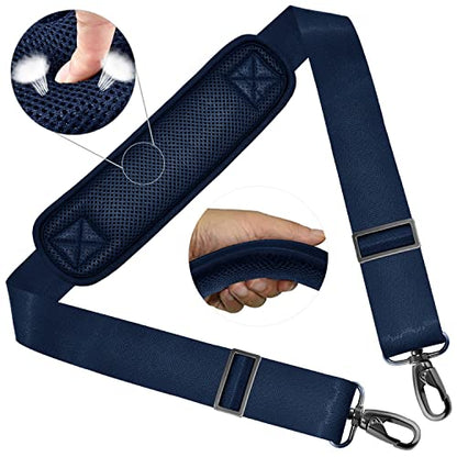 ZINZ Shoulder Strap 58" Ultra-Thick Fixed Padded and Adjustable Buckles Crossbody Strap for Briefcase Laptop Bag Luggage - color: Blue