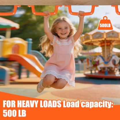 4 Safety Playground Handles Luminous, Swing Set Kids Safety Hand Grips for Playset, Climbing Frame, Play House, Playroom Ladder &Handles, Bunk Bed Handles (Orange) - color: Orange
