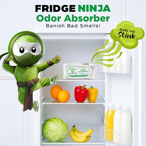 Earth Ninja Fresh Home Bundle – Fridge Ninja (2 Pack) + Shoe Ninja (2 Pack) – Natural Activated Charcoal Odor Eliminators – Long-Lasting, Reusable Deodorizers for Fridge, Shoes, Gym Bags & More
