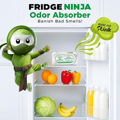 Earth Ninja Fresh Home Bundle – Fridge Ninja (2 Pack) + Shoe Ninja (2 Pack) – Natural Activated Charcoal Odor Eliminators – Long-Lasting, Reusable Deodorizers for Fridge, Shoes, Gym Bags & More