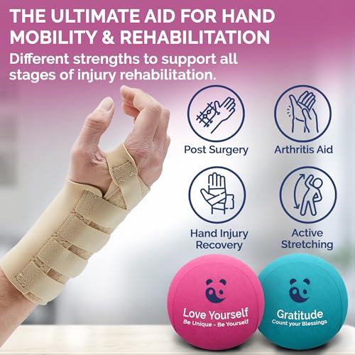 Mind & Body Stress Balls for Adults - Multi-Density Squeeze Balls for Hand Therapy & Grip Strengthening - Stress & Anxiety Relief - Choose 3-Ball (Soft, Medium & Hard) or 2-Ball (Soft & Hard) Sets - color: Cranberry, Celest