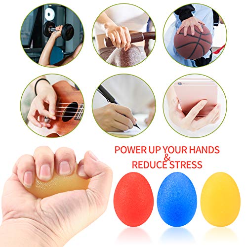 3Pcs Hand Grip Strength Balls with 2Pcs Finger Strengthener,hand ball balls | Wrist Grip Strengthener Trainer, Stress Relief Balls Trainеr Hand Balls, Hand Exerciser Squeezer for Adults Hand Workout