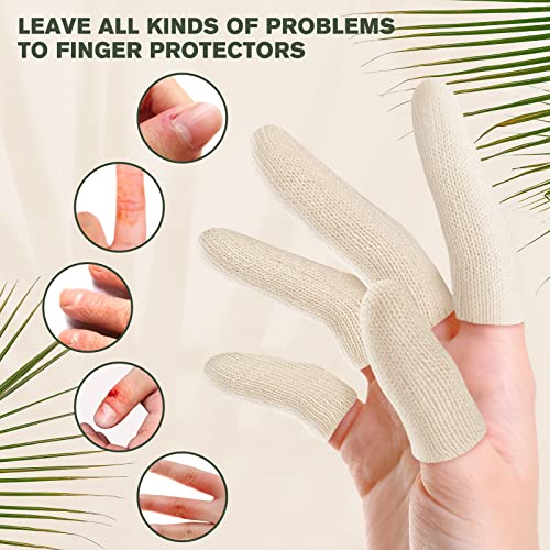 Evridwear 20PCS Cotton Finger Cots for Eczema, Cracked Skin, Calluses | Cotton Cushion Finger Covers Cot Sleeves Fingertips Protect for Men & Women,S/M - size: 20 Count (Pack of 1)