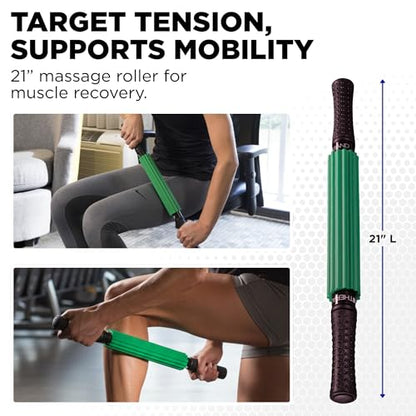 Theraband 13076 Muscle Roller Stick for Self-Myofascial Release, Deep Tissue Massage Rolling Pin, Trigger Point Release and Muscle Soreness, Old Version, One Size - style: Standard