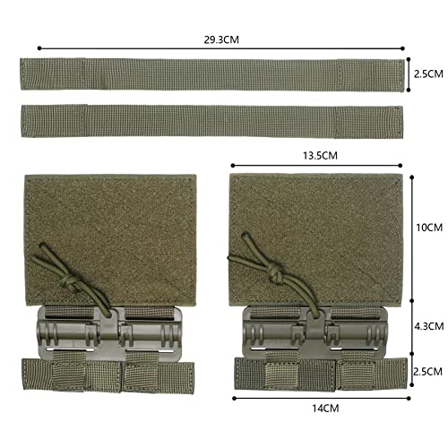 Tactical MOLLE Vest Quick Release Buckle Set Fast Fit Molle Side Belt Cummerbund Straps for JPC CPC NCP XPC 420 Vest - color: Green