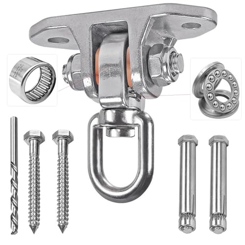 Heavy Duty Swing Hanger Stainless Steel 304 Antirust,1200 lb Capacity 360° Silent Rotation, Playground Porch Swing Set Indoor Outdoor, Patent Design - size: 3.5"