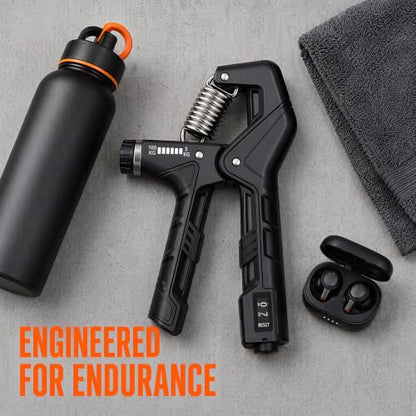 Grip Strength，Hand Grip Strengthener with Adjustable Resistance 11-220Lbs(5-100KG)，Grip Strengthener Forearm，Black Gripper