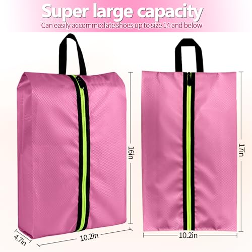 Shoe Bags for Travel - Set of 3 Pack Large Capacity Oxford Fabric Shoe Bags, Multi-Functional Dust-Proof and Waterproof Men & Women Travel Shoe Bag (Pink) - color: Pink