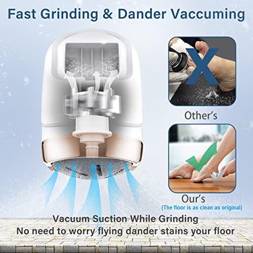 Hoxida Electric Callus Remover for Feet (with Dander Vacuum Cleaner), Quartz, Rechargeable Foot Pedicure Tools Foot File, Professional Foot Care Kit Deadskin Remover with 3Heads&2Speed,LCD Display - style: Electric Callus Remover +10in1
