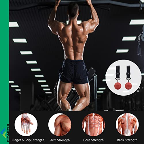 Rock Climbing Solid Training Cannonball Bomb Power Pull Up Ball Hold Grips for Straps for Finger, Forearm, Biceps, Back Muscles - color: Red (4")
