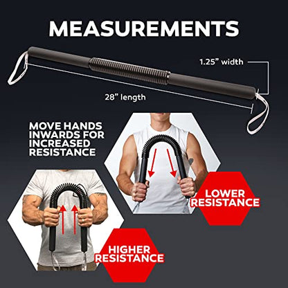 Python Power Twister Bar by Core Prodigy | Upper Body Exercise, Chest, Shoulder, Forearm, Bicep and Arm Strengthening, Workout Equipment