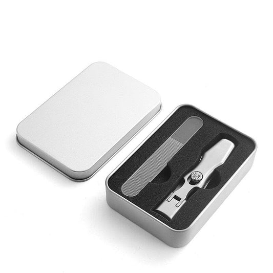 Sakerplus Portable Ultra Sharp Nail Clippers,Nail Clippers for Men with Catcher,Stainless Steel Toenail Clipper with Nail File for Men Women Seniors (Silver Beveled Nail Clippers + Glass Set) - color: Silver Beveled Nail Clippers + Glass Set