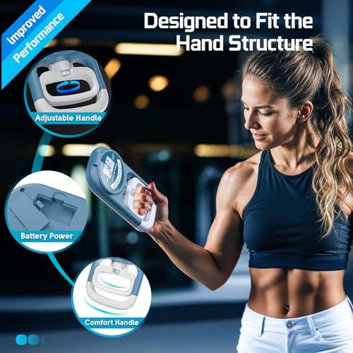 Grip Strength Tester Hand Dynamometer - Grip Strength Trainer Electronic Hand Gripper Strengthener Wrist Exerciser Meter Digital Training Gauge 265 Lbs / 120 Kgs for Sport School Home Use - color: Blue