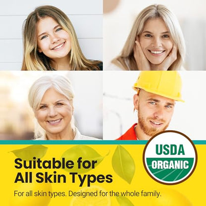 USDA Organic Lemon Jojoba Oil Hand Salve for Rich Conditioning (2 oz) | Over 50% Jojoba Oil with Beeswax & Avocado Oil – Rich Conditioning Balm for Dry Hands, Feet & Cuticles (60 g)