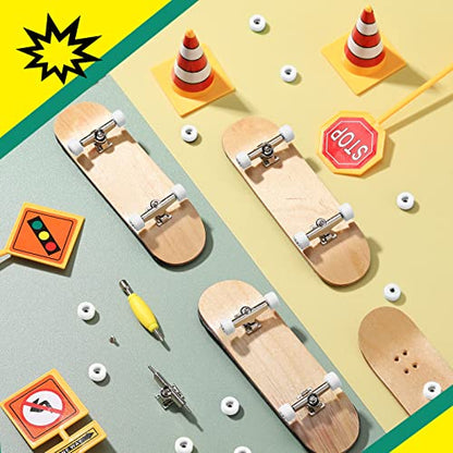 Zhehao 8 Pcs Fingerboard Bearing Wheels Standard Fingerboard Tool CNC Lathed Bearing Wheels Screwdriver and 2 Pcs Nut Driver for 34 mm Wide Decks Finger Skateboard Trucks(White) - color: White