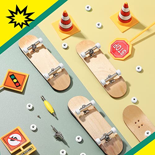 Zhehao 8 Pcs Fingerboard Bearing Wheels Standard Fingerboard Tool CNC Lathed Bearing Wheels Screwdriver and 2 Pcs Nut Driver for 34 mm Wide Decks Finger Skateboard Trucks(White) - color: White