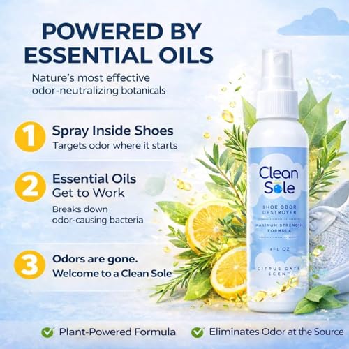 Shoe Odor Destroyer - Shoe Odor and Foot Odor Eliminating Spray Extra Strength Formula to Remove and Prevent Shoe Odors and Smells