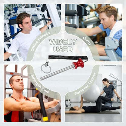 Weight Stack Pin, Weight Gym Pin Strength Training Equipment Replacement with Pull Rope for Commercial Home - color: Blue/Red, size: 0.4 x 4.7 Inch