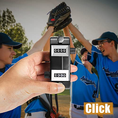 Flutesan 2 Pieces Black Dual Pitch Counter Tally Click Counter Score Tracker Digital Counter Umpire Baseball Pitch Counter Clicker Handheld Pocket Score Keeper to Avoid Violating League Rules