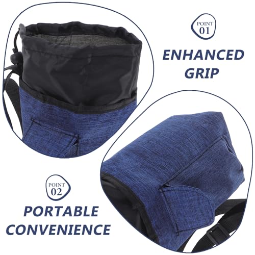 Hemobllo Climbing Chalk Bag with Waist Pack, Anti-Slip Bouldering Chalk Holder, Navy Blue Sturdy Outdoor Rock Climbing Accessory for Indoor and Outdoor Use