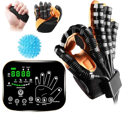 9th Generation Upgrade Rehabilitation Robot Gloves for Stroke Recovery – Hand Weakness & Hemiplegia Home Physical Therapy Device with Mirror Training & Multi-Mode (Right Hand, L) - size: Right Hand, L