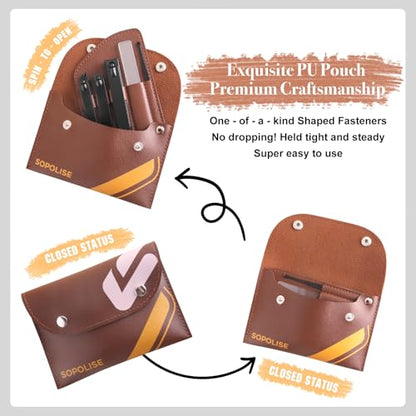 Manicure Set, 5 Piece Nail Care Kit with Carbon Steel Tools (Cuticle Nipper, Small & Large Nail Clippers, Ear Pick, Glass File), Portable Grooming Pouch, Manicure Set Nail Clippers(Brown) - color: Brown