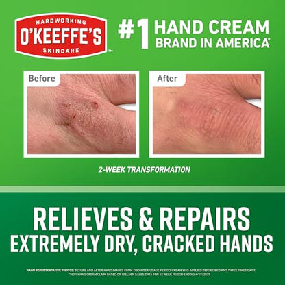 O'Keeffe's Working Hands Hand Cream in a Pumpable Jar for Extreme Dryness – 10oz Pump (1 Pack) - Repairing Skincare for Cracked, Dry Hands - size: 10 Ounce (Pack of 1), style: 1 Pack