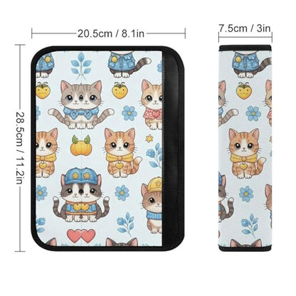 2 Pack Kitten Cats Seat Belt Cover Universal Fit Shoulder Harness Cover for Girls and Boys, Car Seats Pushchair Strollers High Chair Pushchair - color: Pattern 911