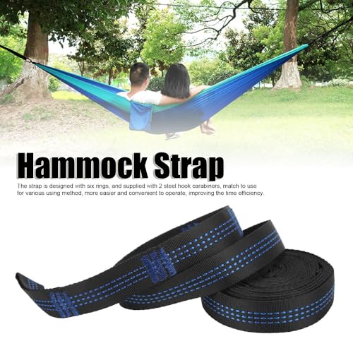 with Carabiners – 2M Heavy-Duty Adjustable Suspension Straps for Outdoor Camping, Backyard & Aerial Yoga, Includes 2 Steel Carabiners & Storage Bag