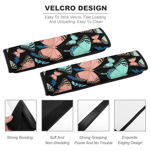 1 Pair Butterfly Animal Print Seat Belt Shoulder Pad Soft Padded Seat Belt Cushion for Adult Use, Stroller Pushchair High Chair, Pressure Relief - color: Pattern 342