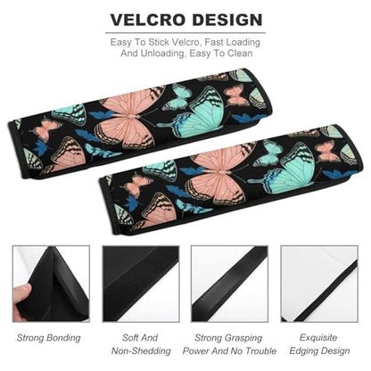 1 Pair Butterfly Animal Print Seat Belt Shoulder Pad Soft Padded Seat Belt Cushion for Adult Use, Stroller Pushchair High Chair, Pressure Relief - color: Pattern 342