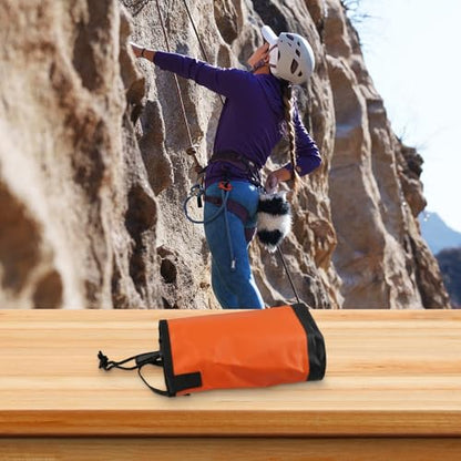 Rock Climbing Tool Bag with Adjustable Waist Belt 5L Capacity PVC and Polyester Rope Storage Organizer for Outdoor Climbing and Tree Work(Orange)