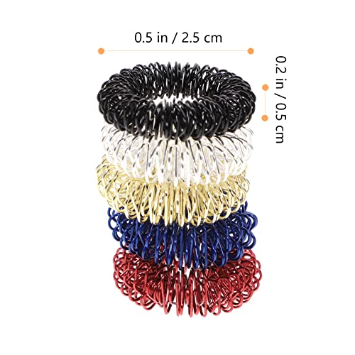 5pcs Spiky Sensory Finger Finger Massager Roller Silent Toy for Finger Massage (Gold Silver Black Blue Red)