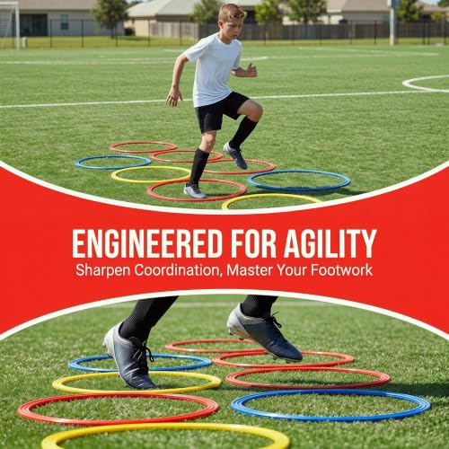 Agility Training Rings Football Training Agility Ring Workout Equipment Home Gym Portable for Kids Sports Rugby - size: 30cm 5 Pieces