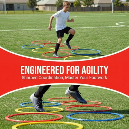 Agility Training Rings Football Training Agility Ring Workout Equipment Home Gym Portable for Kids Sports Rugby - size: 30cm 5 Pieces