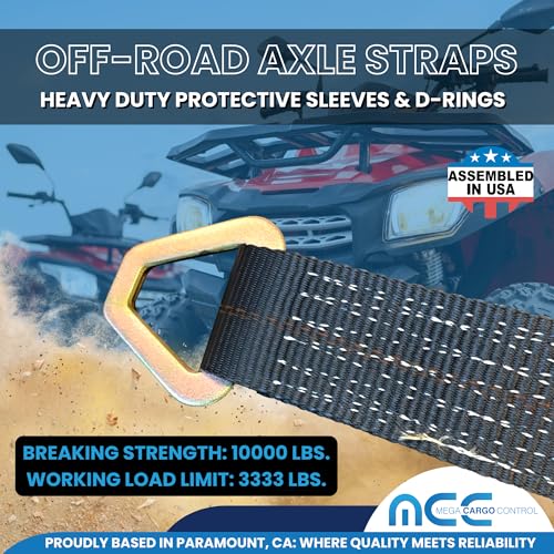 2 Pack 48" Black Axle Straps Mega Cargo Control Heavy - color: Black, size: 48"
