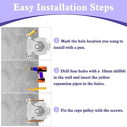 U Type Wheel Pulley Stainless Steel Pulley Block,Wall-Mounted Ceiling Lifting Pulley Block,Sliding Gate Hardware,Removable Double Bearing,Each Bearing Capacity 800 lbs(4 Pack) - size: 4 Pack U Type