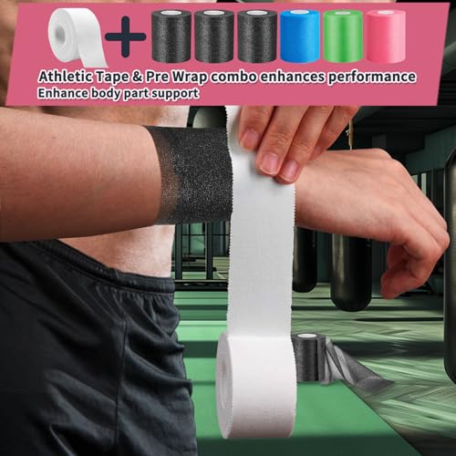 Athletic White Sports-Breathable-Easy Tear-No Sticky Residue+ Ice Tape, Self Sticking Bandage Wrap （No Refrigeration Needed）, Instant Cold Compress Compression