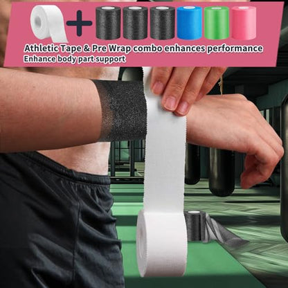 Athletic Tape 2 Pack White Sports Tape Athletic Strong-Breathable-Easy Tear-No Sticky Residue Wrist Ankle Tape for Lacrosse Boxing Gymnastics Climbing Soccer Hockey Bat Injuries Medical - style: Athletic Tape 2 Rolls （White）