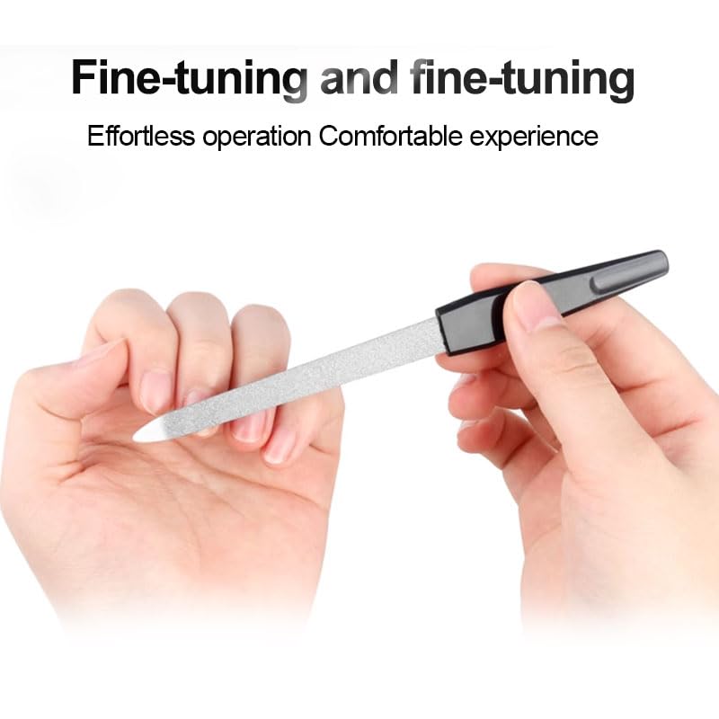 Metal Nail File (3 Pack), Metal Nail Files for Natural Nails, Stainless Steel 6 Inch Nail File with Sharp Pointed Tip Non Slip Handle,Double Sided Fingernail Files for Natural Nails Toenail
