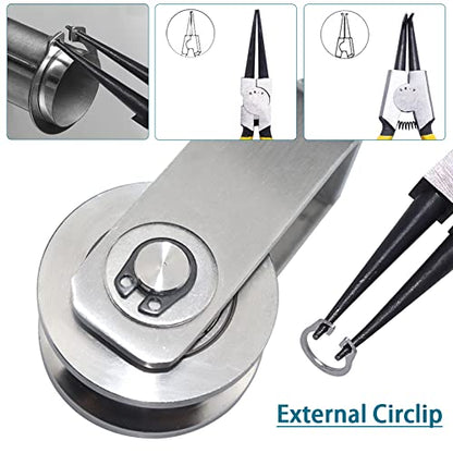 Cable Pulley Wheel Stainless Steel Swivel Pulley Block Silence Rotation Traction Wheel for Pulley System Lifting Gym Equipment Clothesline (2 Pack)
