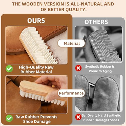 Suede Cleaner Brush 2 Pack, Gentle Daily Care Brush for Suede & Nubuck Shoes, Boots, Bags, Portable Cleaner Kit for Refreshing Nap and Lifting Surface Dirt