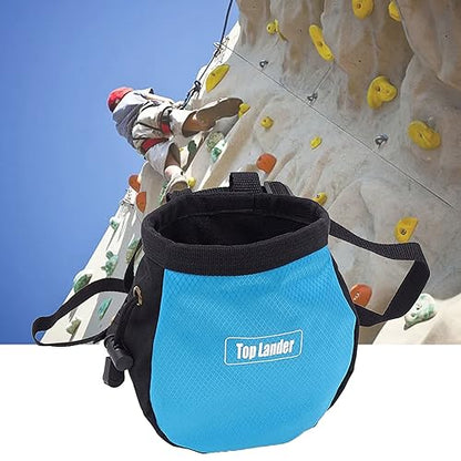 Rock Climbing Chalk Bag Drawstring Closure Adjustable Bouldering Bucket for Gym, Gymnastic Outdoor Rock Drawstring Adjustable
