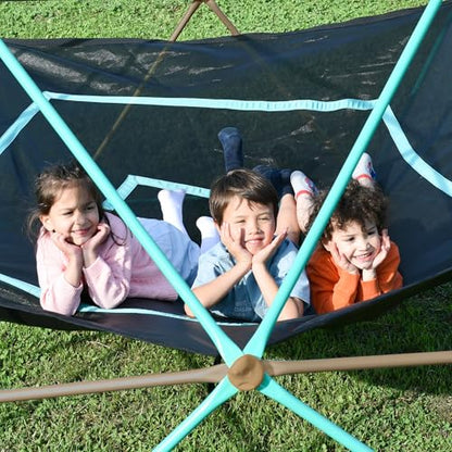 Merax 12FT Climbing Dome with Hammock, Outdoor Geometric Dome Climber | Playground Climber for Kids 3-10 Supporting 1000 lbs, Easy Assembly Play Center Jungle Gym - style: 12FT Green & Sil