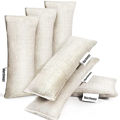 6 Pack Charcoal Shoe Deodorizer Bags, Shoe Smell Remover and Odor Eliminator,Bamboo Charcoal Air Purifying Bags, Activated Charcoal Odor Absorber for Gym Bag, Car, Pet, Closet - color: 6PACK Beige