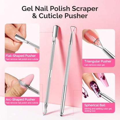 MelodySusie Nail Soaking Bowl,Soak Off Gel Polish Remover | Manicure Bowl for Hand,Cuticle Remover Tools,Cuticle Peeler Scraper,Nail File & Buffer,Nail Brush,Mini Cuticle Oil 100Pcs - size: 10Pcs Milk & Honey