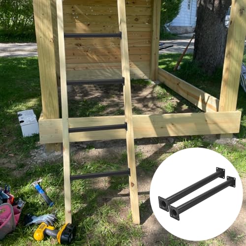 6 Pcs Black Outdoor Monkey Bars Ladder Rungs Playground Accessories | Heavy Duty Solid Constructed, Non-Slip Matte Powder Coated Weather Resistant, Hardware Include, Playset Swing Set Jungle Gym - color: Black